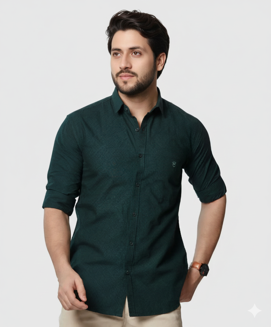 Zuiotic Green Modern Fit Shirt - Image 1